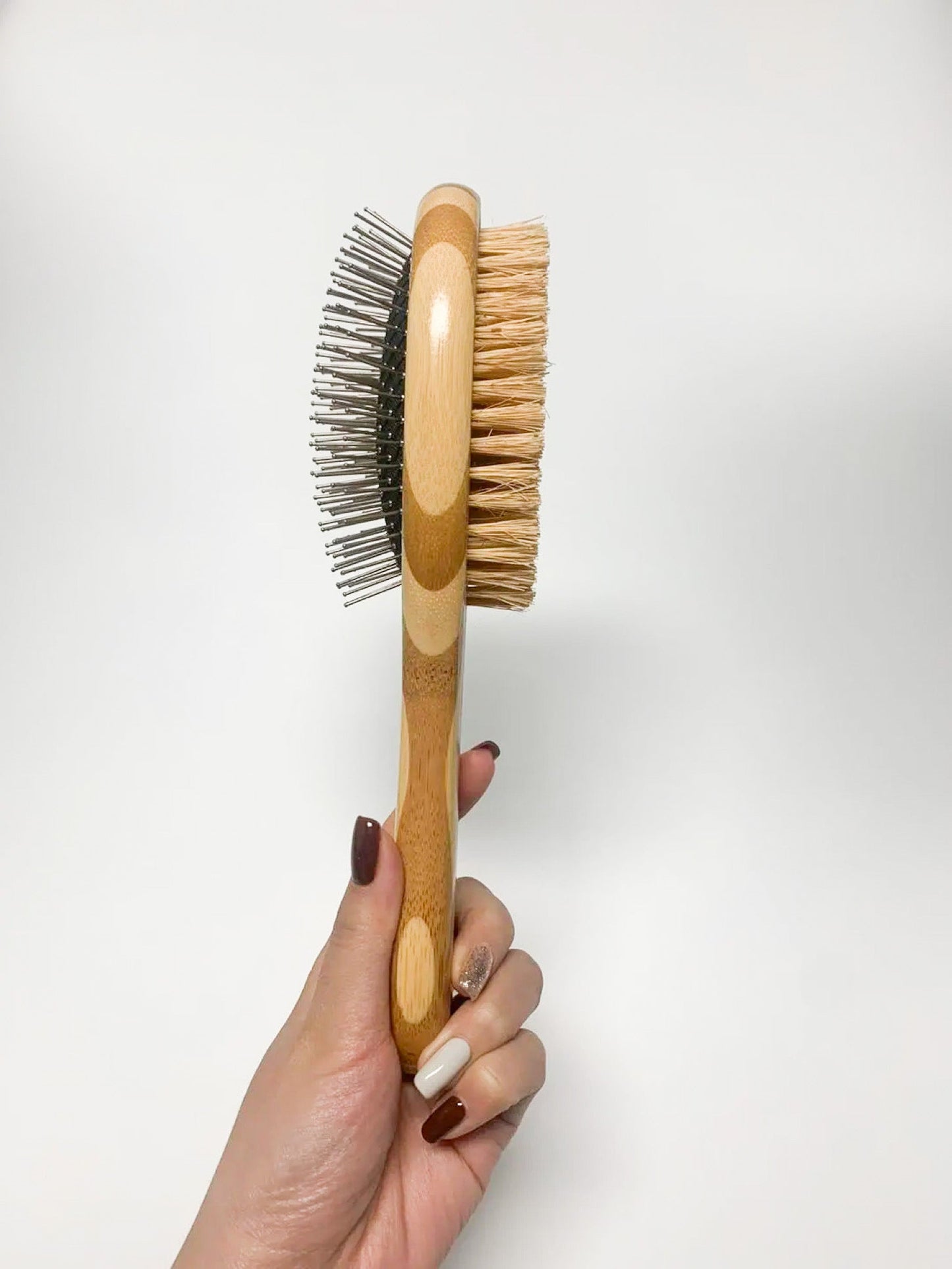 Bamboo Pet Brush with Sisal and Steel Bristles – Eco-Friendly Grooming